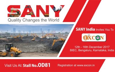 SANY will show how quality changes the world power at India Excon 2017